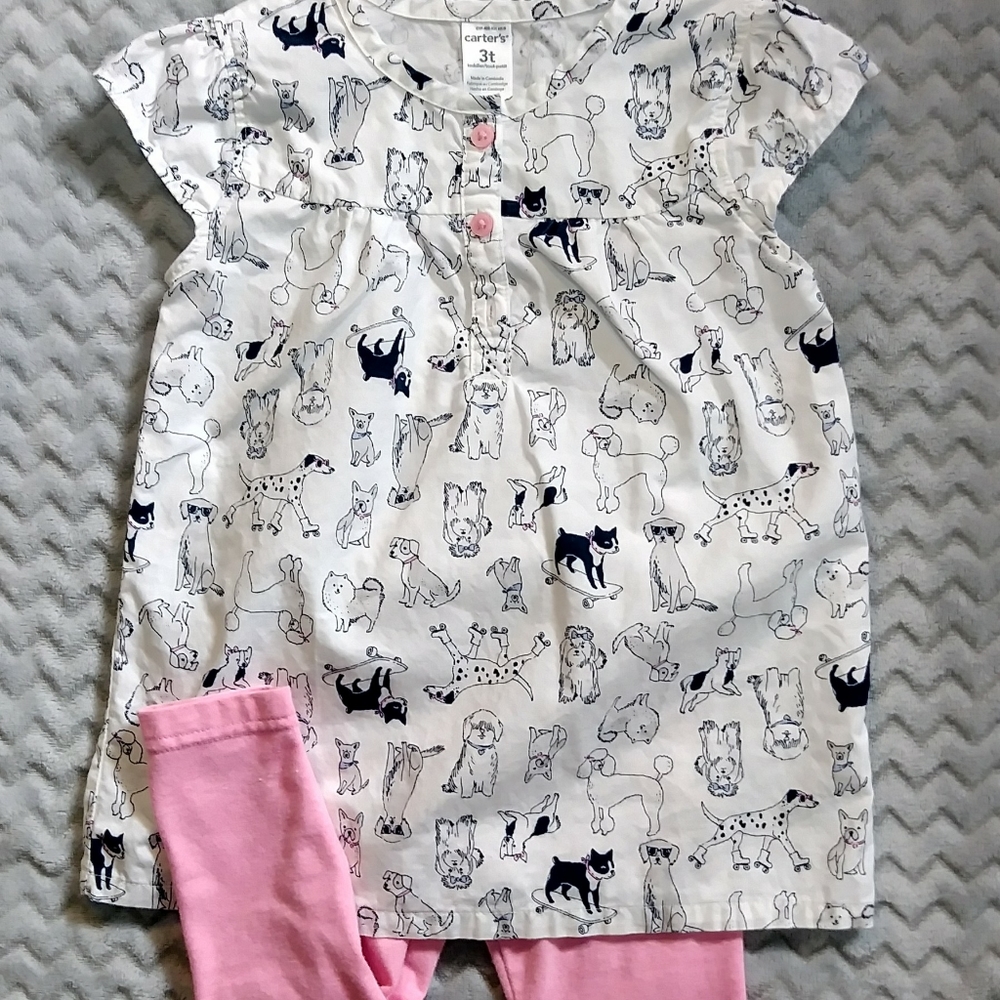 Carter's doggie tunic and matching capri leggings